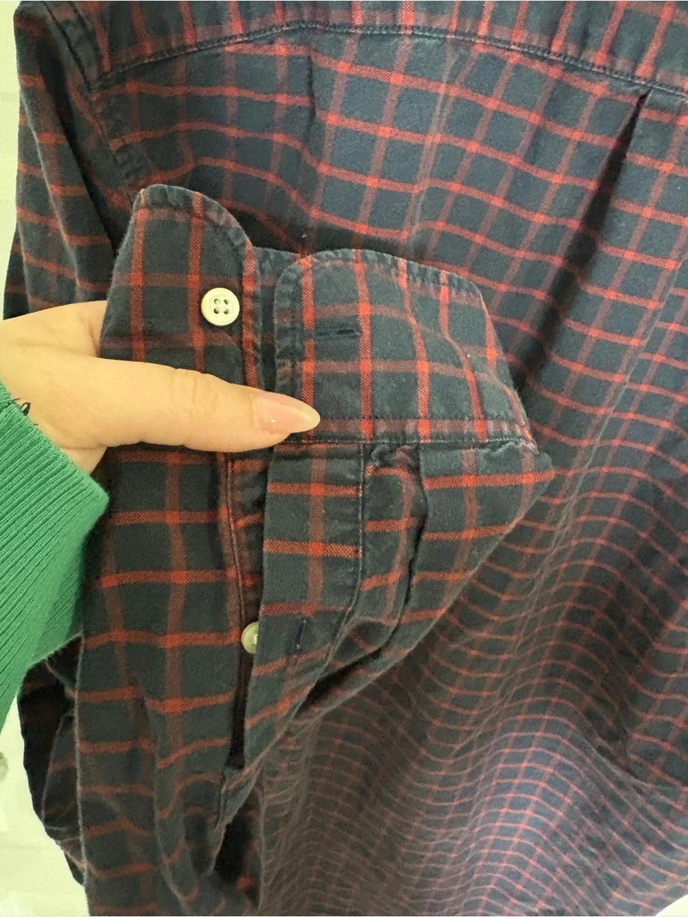 J. Crew Men’s Navy & Red Plaid Button-Down Shirt